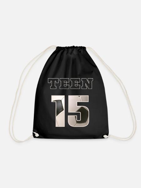 Fussball TEEN 15 Soccer - Drawstring Bag - black
