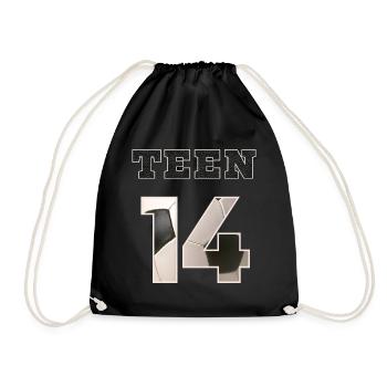 Fussball TEEN 14 Soccer - Drawstring Bag - black - Front