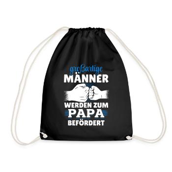 Großartige Männer werden zum Papa befördert Vater - Turnbeutel - Schwarz - Vorne