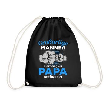 Großartige Männer werden zum Papa befördert Vater - Turnbeutel - Schwarz - Vorne