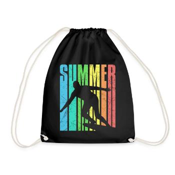 Summer surfin vintage look - Drawstring Bag - black - Front
