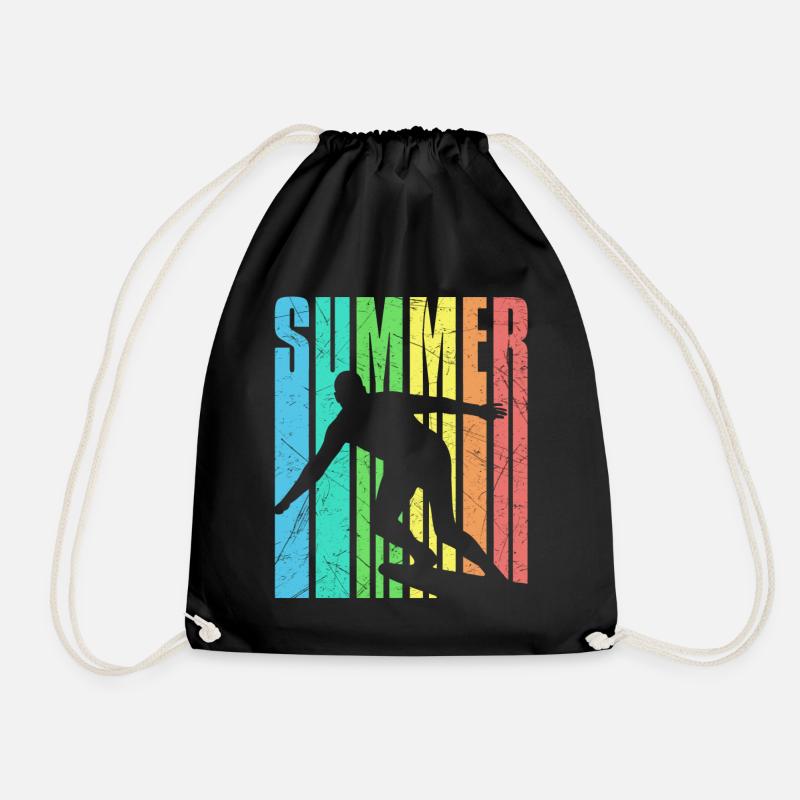 Summer surfin vintage look - Turnbeutel - Schwarz
