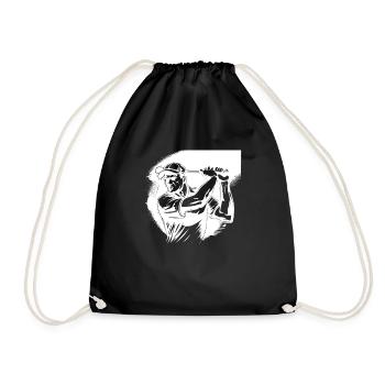 Golf Golfer - Turnbeutel - Schwarz - Vorne