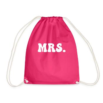 Mr. and Mrs. Partnerlook - Drawstring Bag - fuchsia - Front
