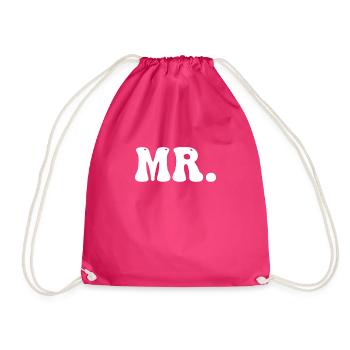 Mr. and Mrs. Partnerlook - Drawstring Bag - fuchsia - Front