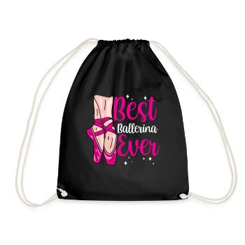 Best Ballerina Ever Dancer Ballet - Drawstring Bag - black - Front