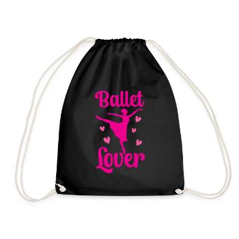 Ballet Lover Girls Ballet Dancer Ballerina - Drawstring Bag - black - Front