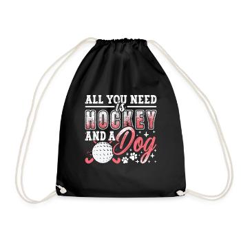 Field Hockey All You Need Is Hockey And Goalkeeper - Drawstring Bag - black - Front