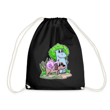 Animaux mignons - Sac de sport léger - noir - Devant