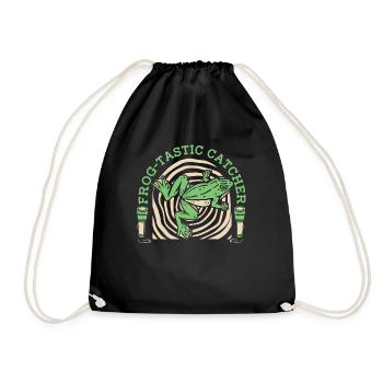 Frog Tastic Catcher Kaulquappe Laubfrosch Frosch - Turnbeutel - Schwarz - Vorne