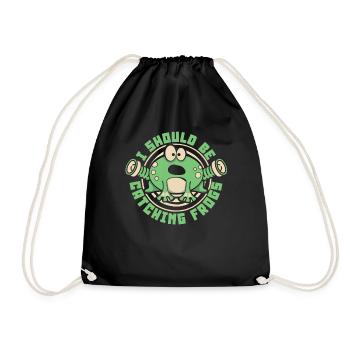 I Should Be Catching Frogs Toad Tadpole - Drawstring Bag - black - Front