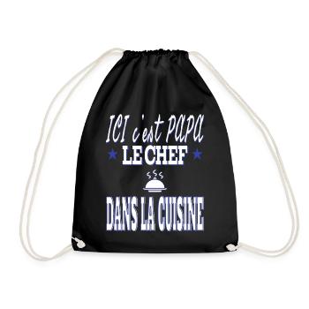 Ici c'est PAPA le chef dans la CUISINE cuisinier - Sac de sport léger - noir - Devant