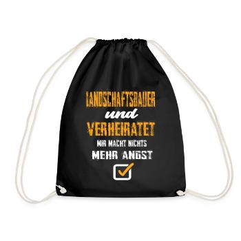 Landschaftsbauer und Verheiratet - Turnbeutel - Schwarz - Vorne