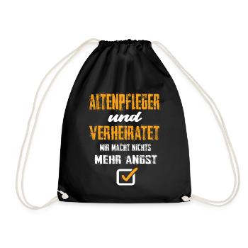 Altenpfleger und Verheiratet - Turnbeutel - Schwarz - Vorne