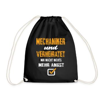 Mechaniker und Verheiratet - Turnbeutel - Schwarz - Vorne