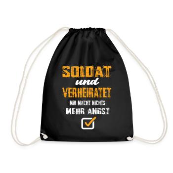 Soldat und Verheiratet - Turnbeutel - Schwarz - Vorne