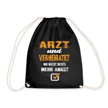 Arzt und Verheiratet - Turnbeutel - Schwarz - Vorne