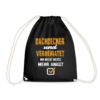 Dachdecker und Verheiratet - Turnbeutel - Schwarz - Vorne