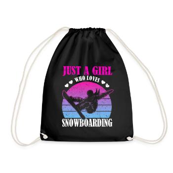 Snowboarder Girl - Just A Girl Who Loves Snowboard - Drawstring Bag - black - Front