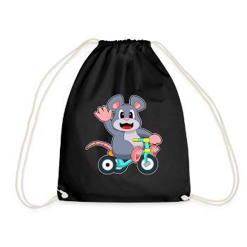 Rat Bicycle - Drawstring Bag - black - Front