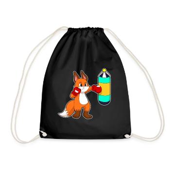 Fox Boxer Punching Bag Boxing - Drawstring Bag - black - Front