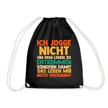 Läufer Joggen Laufen - Turnbeutel - Schwarz - Vorne
