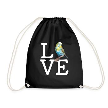 budgerigar parakeet, budgie - Drawstring Bag - black - Front