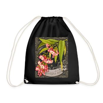 Papillon lilas ancienne illustration botanique - Sac de sport léger - noir - Devant