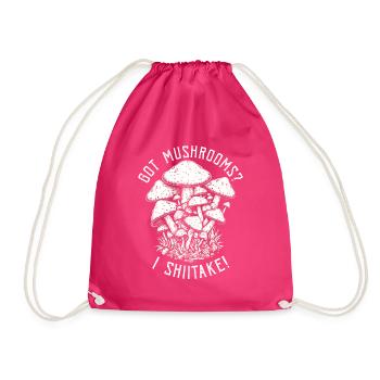 Shiitake Mushroom Forest Fungi Shiitake Moral - Drawstring Bag - fuchsia - Front