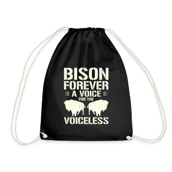 World Wildlife Day Retro Bison Wildlife Animal - Drawstring Bag - black - Front