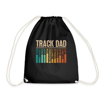 Track And Field Track Dad Retro Triathlon Running - Drawstring Bag - black - Front