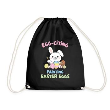 lapins mignons pour Pâques avec lapin aux œufs de Pâques - Sac de sport léger - noir - Devant