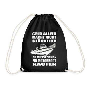 Motorboot - Turnbeutel - Schwarz - Vorne