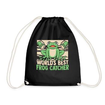 World's Best Frog Catcher Toad Tadpole Frog - Drawstring Bag - black - Front