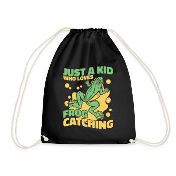 Juste un enfant qui aime attraper des grenouilles - Sac de sport léger - noir - Devant