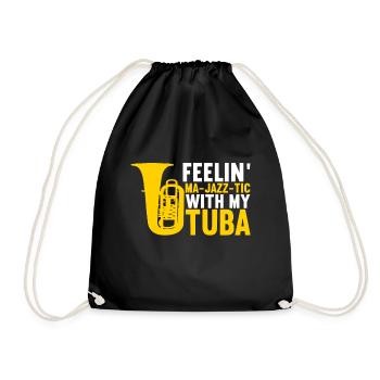 Tuba tuba player - Drawstring Bag - black - Front