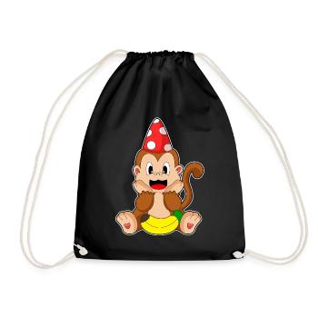 Chapeau de fête de singe - Sac de sport léger - noir - Devant