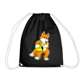 Cat Musician Saxophone Music - Drawstring Bag - black - Front