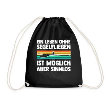 Segelflieger Fliegen Segelfliegen - Turnbeutel - Schwarz - Vorne