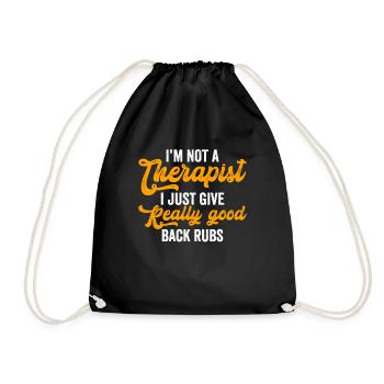 Massage Therapist Therapy Licensed Masseur - Drawstring Bag - black - Front