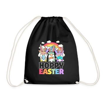 Hoppy Easter - Wichtel-Ostereier - Turnbeutel - Schwarz - Vorne