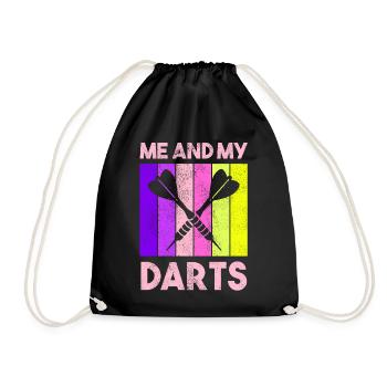 Darts Sport Verein, Dartscheibe, Pfeil Sport Dart - Turnbeutel - Schwarz - Vorne