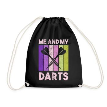 Darts Sport Verein, Dartscheibe, Pfeil Sport Dart - Turnbeutel - Schwarz - Vorne