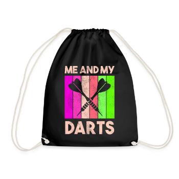 Darts Sport Verein, Dartscheibe, Pfeil Sport Dart - Turnbeutel - Schwarz - Vorne