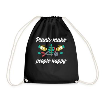 Les plantes rendent les gens heureux - Plats Botany - Sac de sport léger - noir - Devant