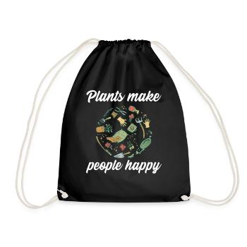 Les plantes rendent les gens heureux - Plats Botany - Sac de sport léger - noir - Devant