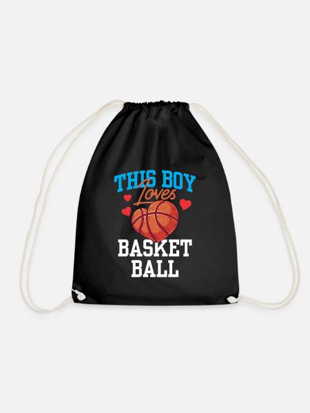 Dieser Junge Liebt Basketball Basketballspieler - Turnbeutel - Schwarz