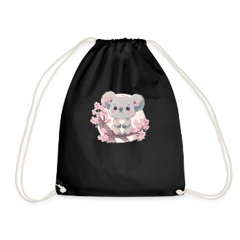 Koala cute animals for kids kawaii koalas bears - Drawstring Bag - black - Front