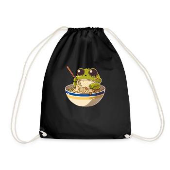 Mais d’abord ramen douce grenouille mange ramen ramen - Sac de sport léger - noir - Devant