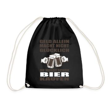 Bier - Turnbeutel - Schwarz - Vorne